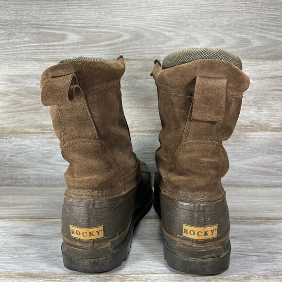 Rocky Men’s Thinsulate 200 Grams Brown Leather Winter Boots Size 10 - Picture 4 of 9